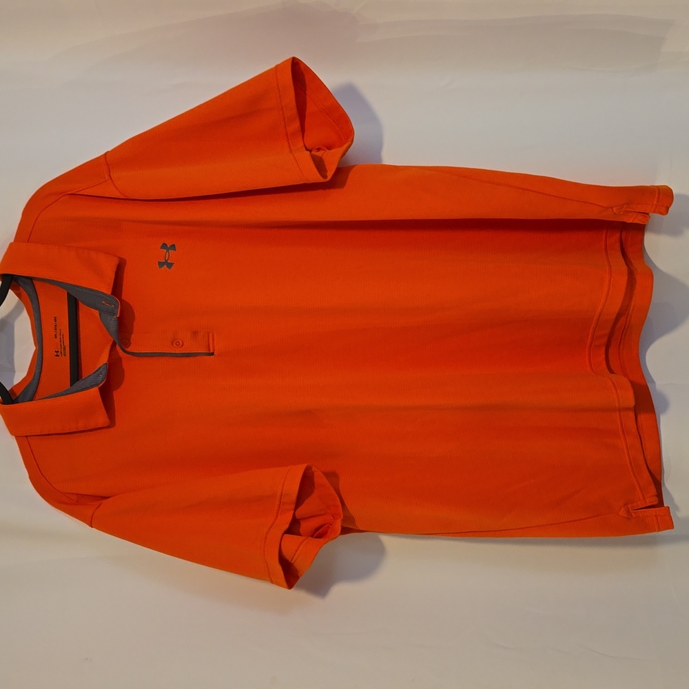 Under Armour Orange Athletic Golf Polo Shirt